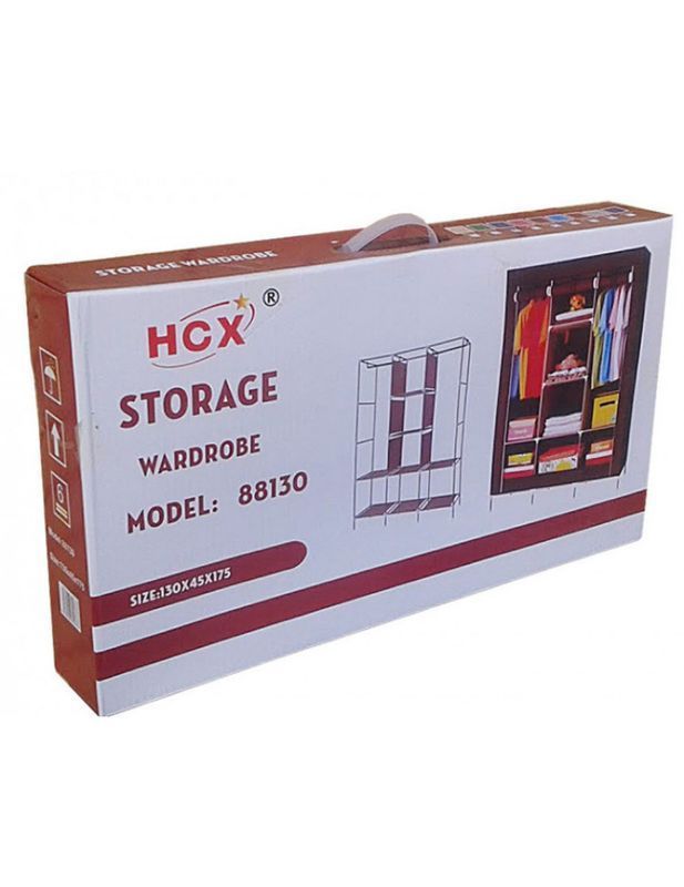 Тканинна Складна Шафа-Органайзер Для Одягу та Взуття 175х130х45 См Storage Wardrobe 88130